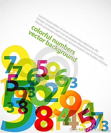 Colorful numbers background Cartoon Illustration