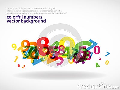 Colorful numbers background_2 Cartoon Illustration