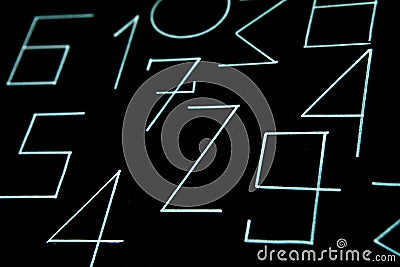 Colorful numbers set. Abstract background. Numbers hand written. Stock Photo