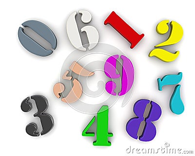 Colorful numbers set Stock Photo