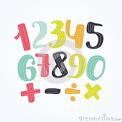 Colorful numbers set. Vector design template elements for your application or corporate identity. Vector Illustration