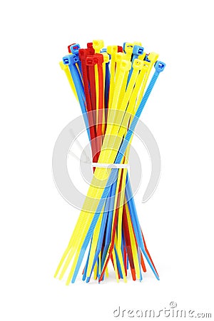 Colorful Nylon Cable Ties Stock Photo