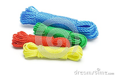 Colorful nylon ropes Stock Photo