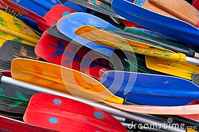 Colorful oars Stock Photo