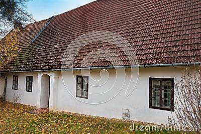 Colorful old Anabaptist house in Velke Levare Slovakia Stock Photo