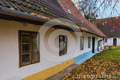 Colorful old Anabaptist houses in Velke Levare Slovakia Stock Photo