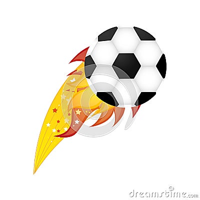 colorful olympic flame with soccer ball Cartoon Illustration