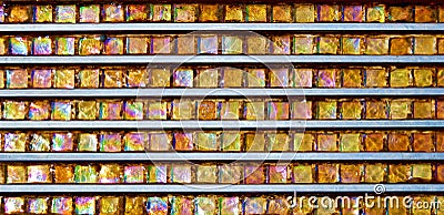 Colorful opalescent glass tesserae Stock Photo