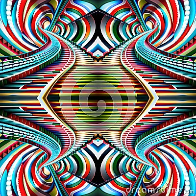 Colorful optical illusion background symmetrical wallpaper vector Stock Photo