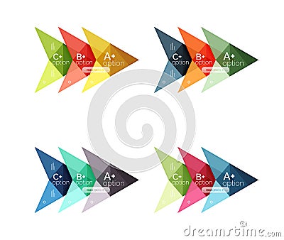 Colorful option banner arrow templates, infographic layouts Stock Photo