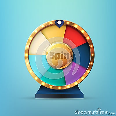 7 options spin wheel game fortune Stock Photo