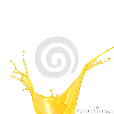 Colorful orange juice or caramel splash Cartoon Illustration