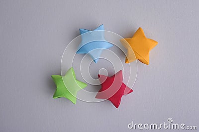 Colorful origami lucky stars Stock Photo