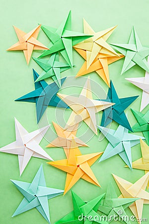 Colorful Origami Stars Stock Photo