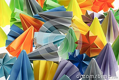 Colorful origami units Stock Photo