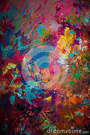 Colorful original abstract oil painting, background Stock Photo