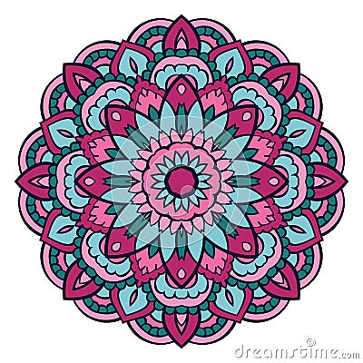 Colorful ornamental mandala. Vector Illustration