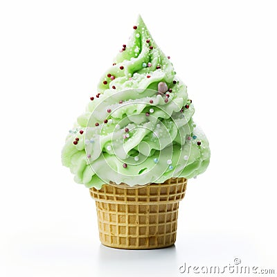 Colorful Oshare Kei Gelato With Christmas Tree Design Stock Photo