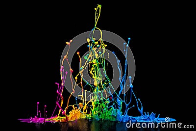 Colorful Paint Splash on a Speaker Stock Photo