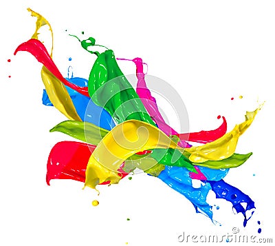 Colorful Paint Splashes Stock Photo