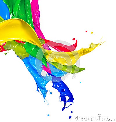 Colorful Paint Splashes Stock Photo