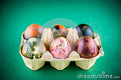 Colorful painted Easter eggs Stock Photo