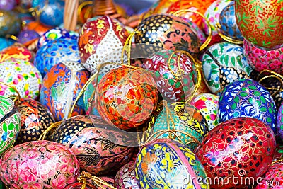 Colorful painted Easter eggs Stock Photo