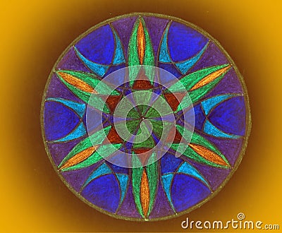 Colorful painted mandala Stock Photo