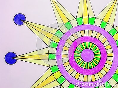 Colorful painted mandala Stock Photo