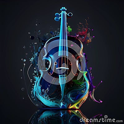 Colorful Painted Musical Instrument, Made with Generative AI Stock Photo