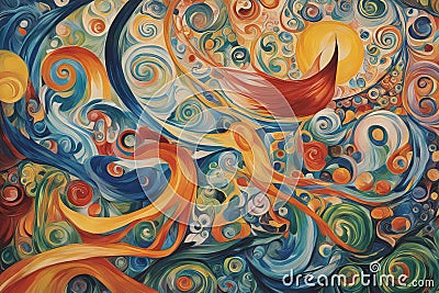 colorful painting of abstract background. 3 d rendering illustrationcolorful painting of abstract Cartoon Illustration