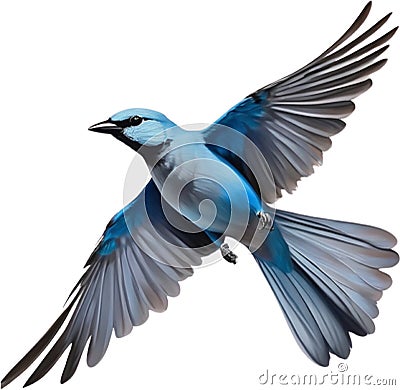 A Colorful painting of Blue-gray Tanager bird. AI-generated. Stock Photo