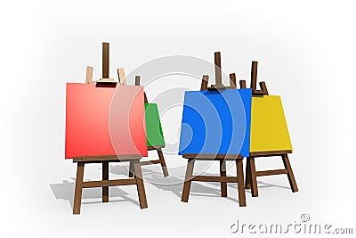 Colorful Painting Easels Stock Photo