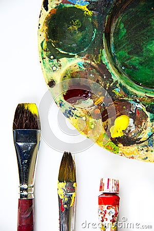 Colorful painting tools Stock Photo