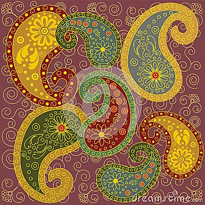 Colorful Paisley Vector Illustration