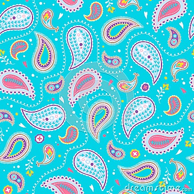 Colorful paisley pattern. Decorative ornament design. Vector Illustration