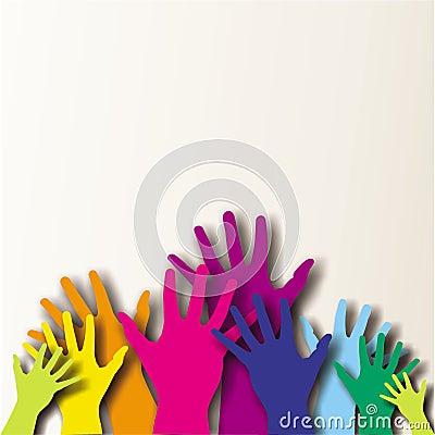 Colorful paited hands Vector Illustration
