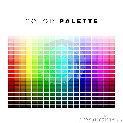 Colorful palette. Set of bright colors of rainbow palette. Full spectrum of colors. Vector illustration isolated on white Vector Illustration