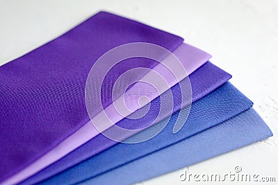 Colorful palette of textile swatches Stock Photo