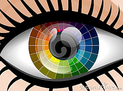 Colorful palette woman eye Vector Illustration