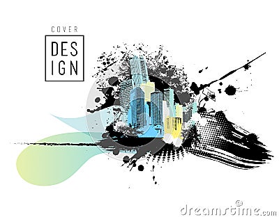 Colorful panorama city. Vector Illustration