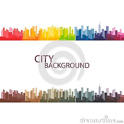 Colorful panorama city vector background Vector Illustration