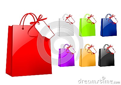 Colorful paper bags with tag, cdr vector Vector Illustration