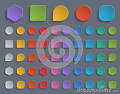 Colorful paper buttons. Vector Illustration