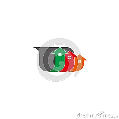 Colorful paper chart home sales symbol logo vector Vector Illustration