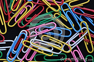 Colorful paper clips Stock Photo