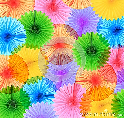 Colorful paper fans Stock Photo