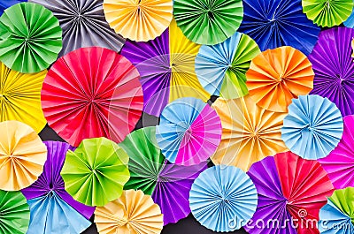 Colorful paper folded background Stock Photo