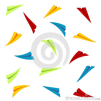 Colorful paper planes Stock Photo