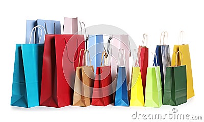 Colorful paper shopping bags Stock Photo